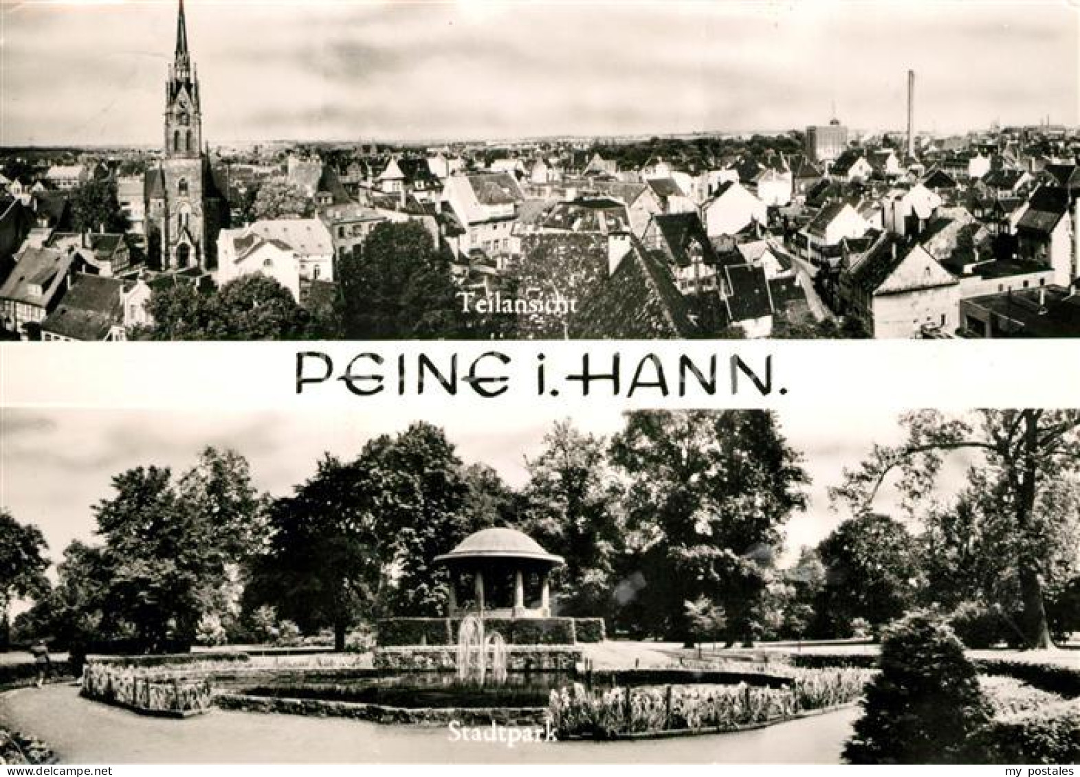 Peine Stadtpanorama mit Kirche Stadtpark