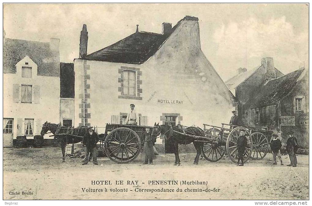 PENESTIN      HOTEL LE RAY    VOITURE A VOLONTE   CORRESPONDANCE DU CHEMINE DEFRE