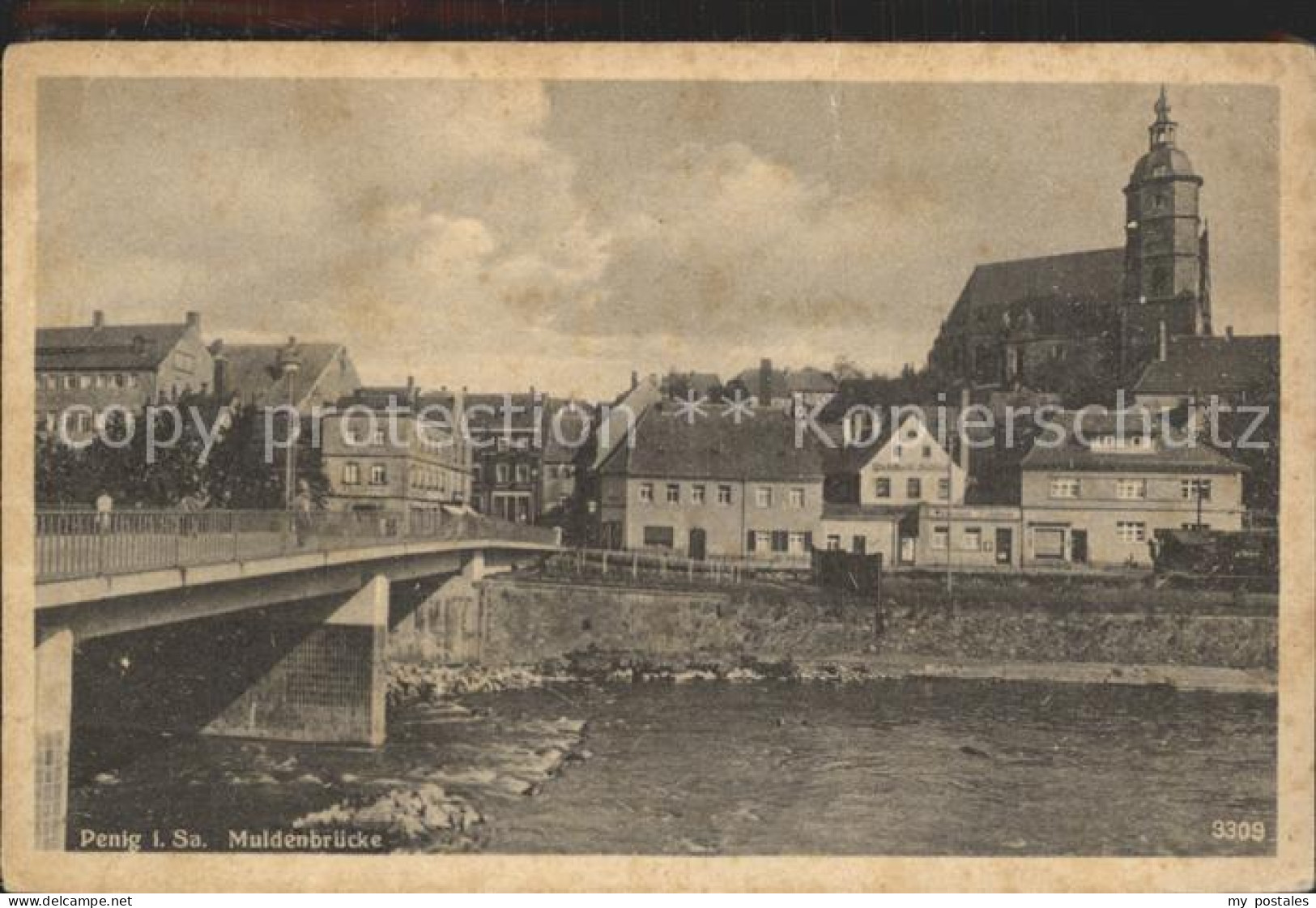 Penig Muldenbruecke Kirche