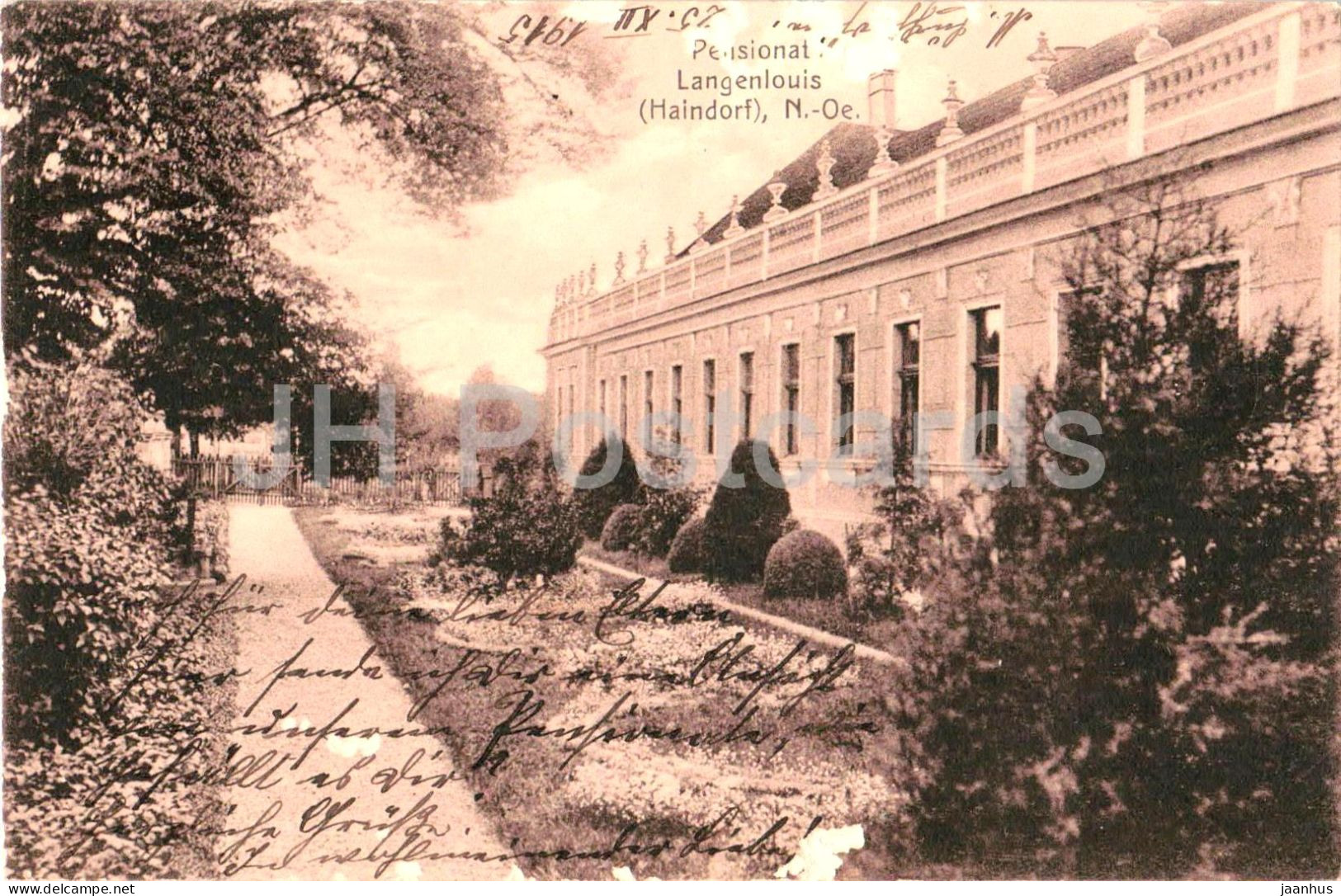 Pensionat Langenlois - pansionat - Haindorf - N.-Oe. - Architecture - No. 8 - old postcard - 1915 - Austria - used