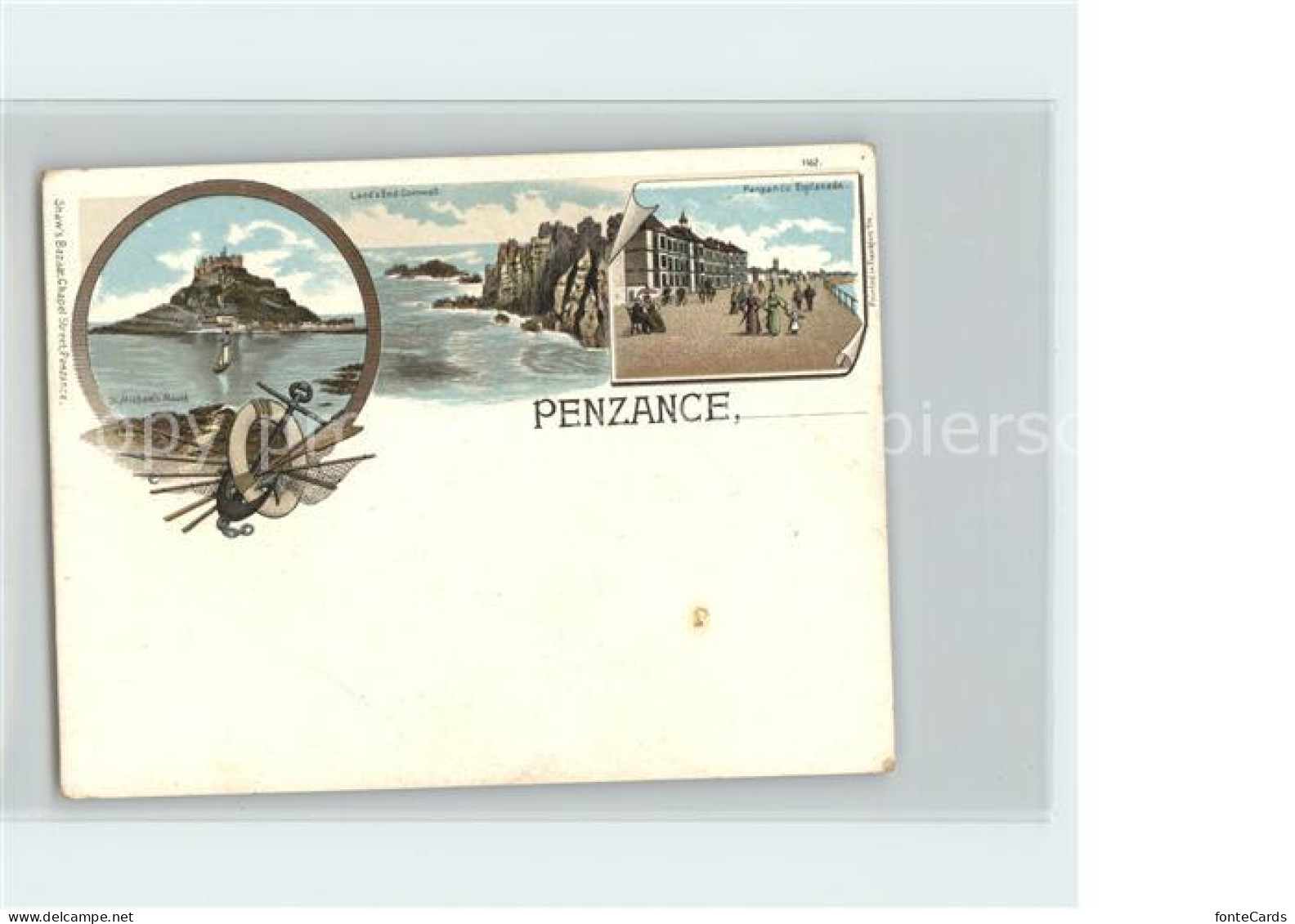 Penzance Penwith St. Michael's Mount Esplanade Litho