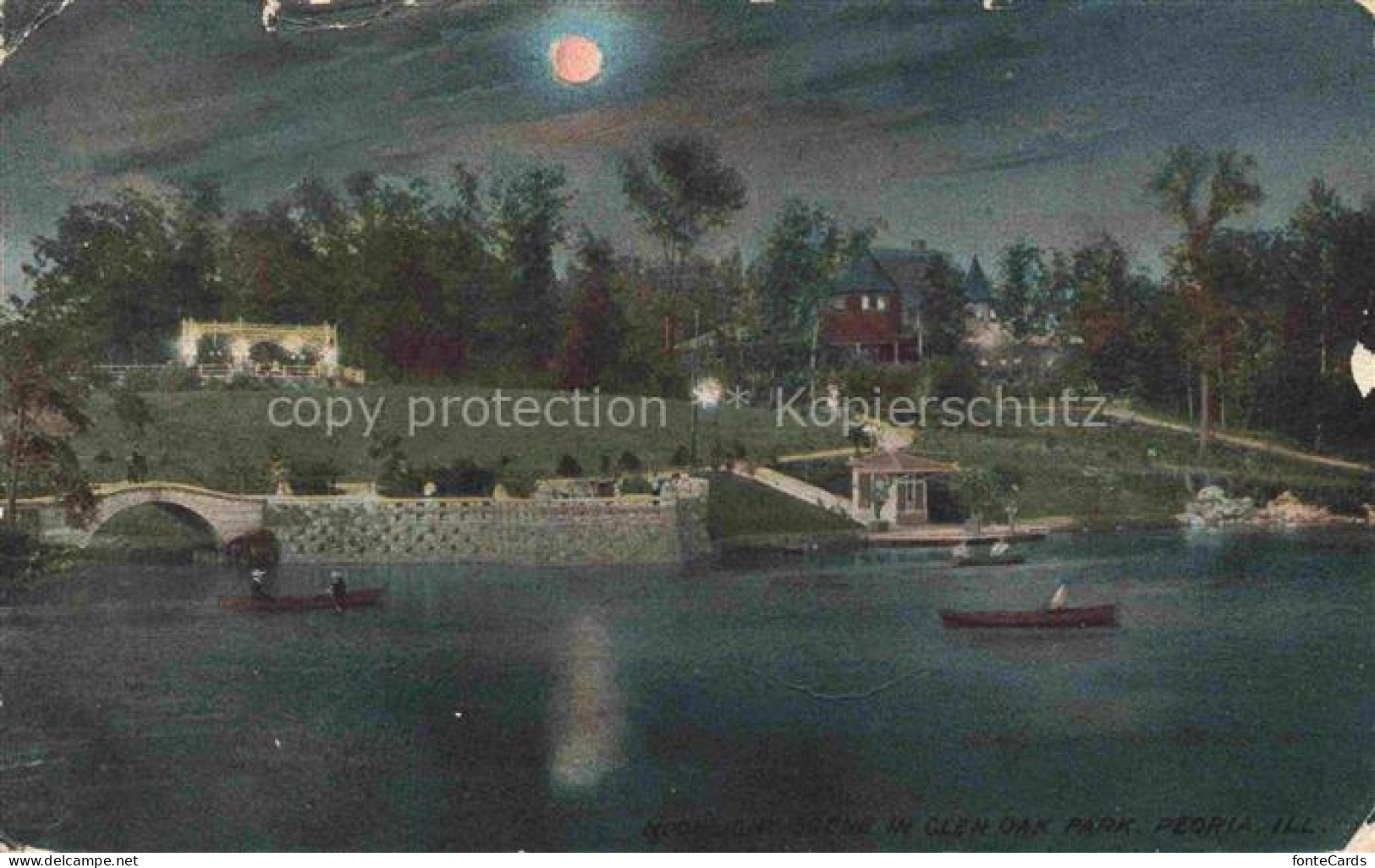 Peoria Illinois USA Glen Oak Park at night