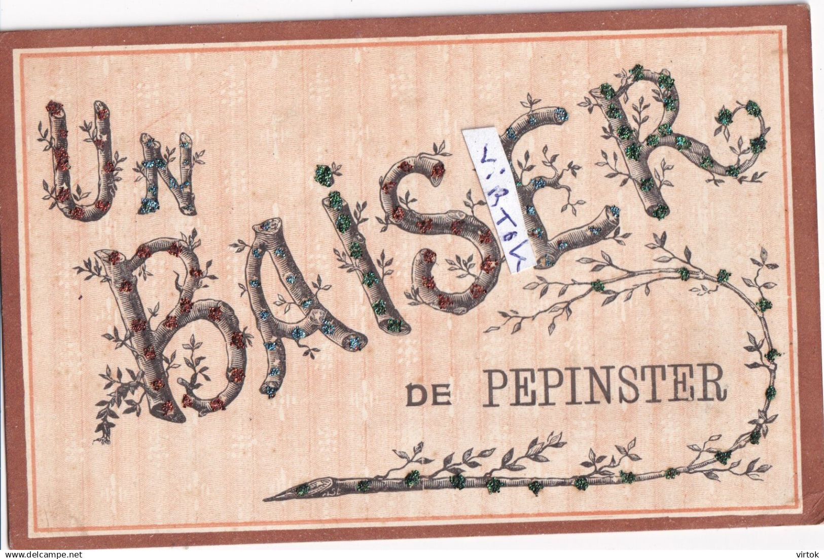 Pépinster :   un baiser  (  ecrit 1908   avec timbre )