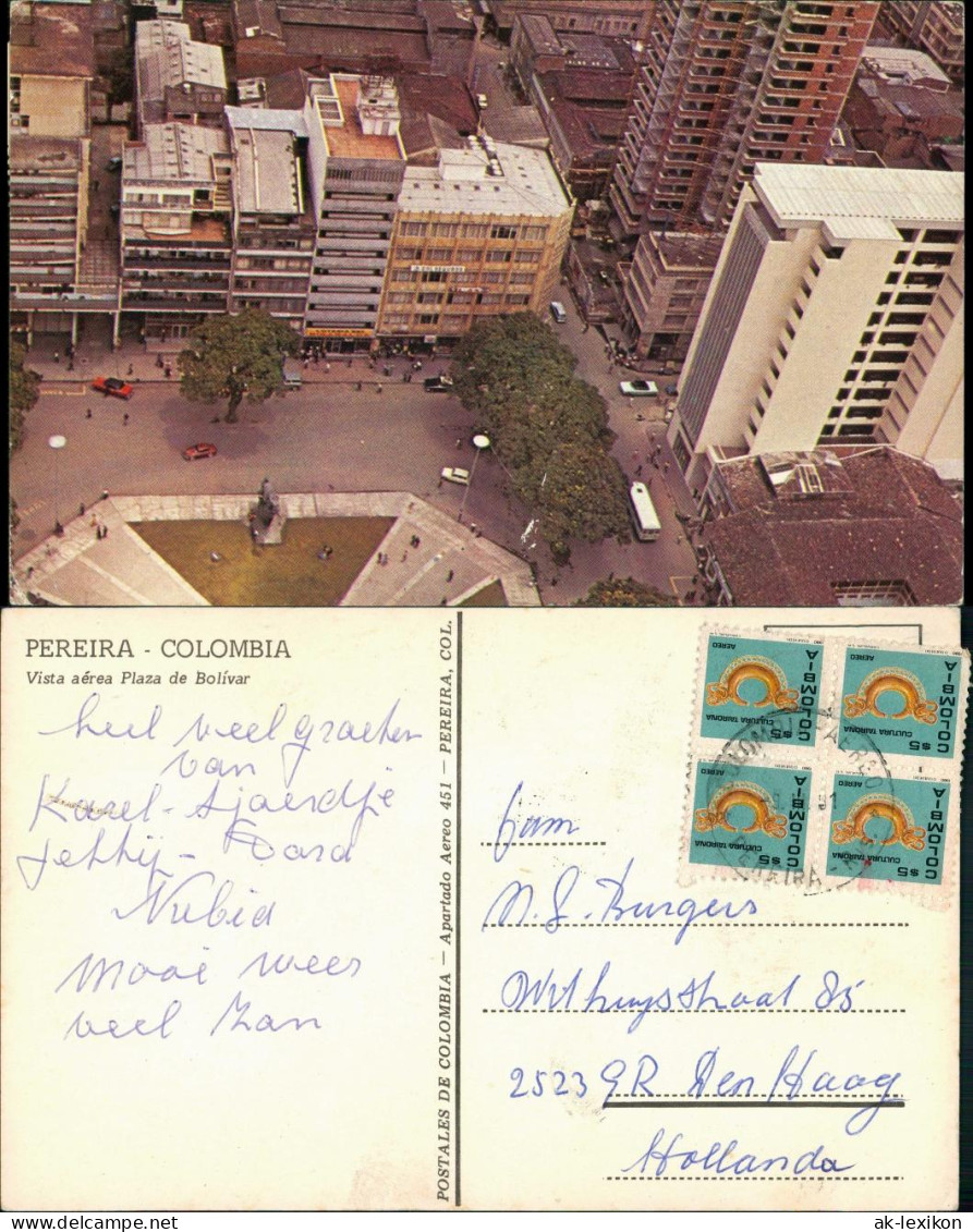 Pereira Vista aérea Plaza de Bolívar Luftbild Aerial View 1975