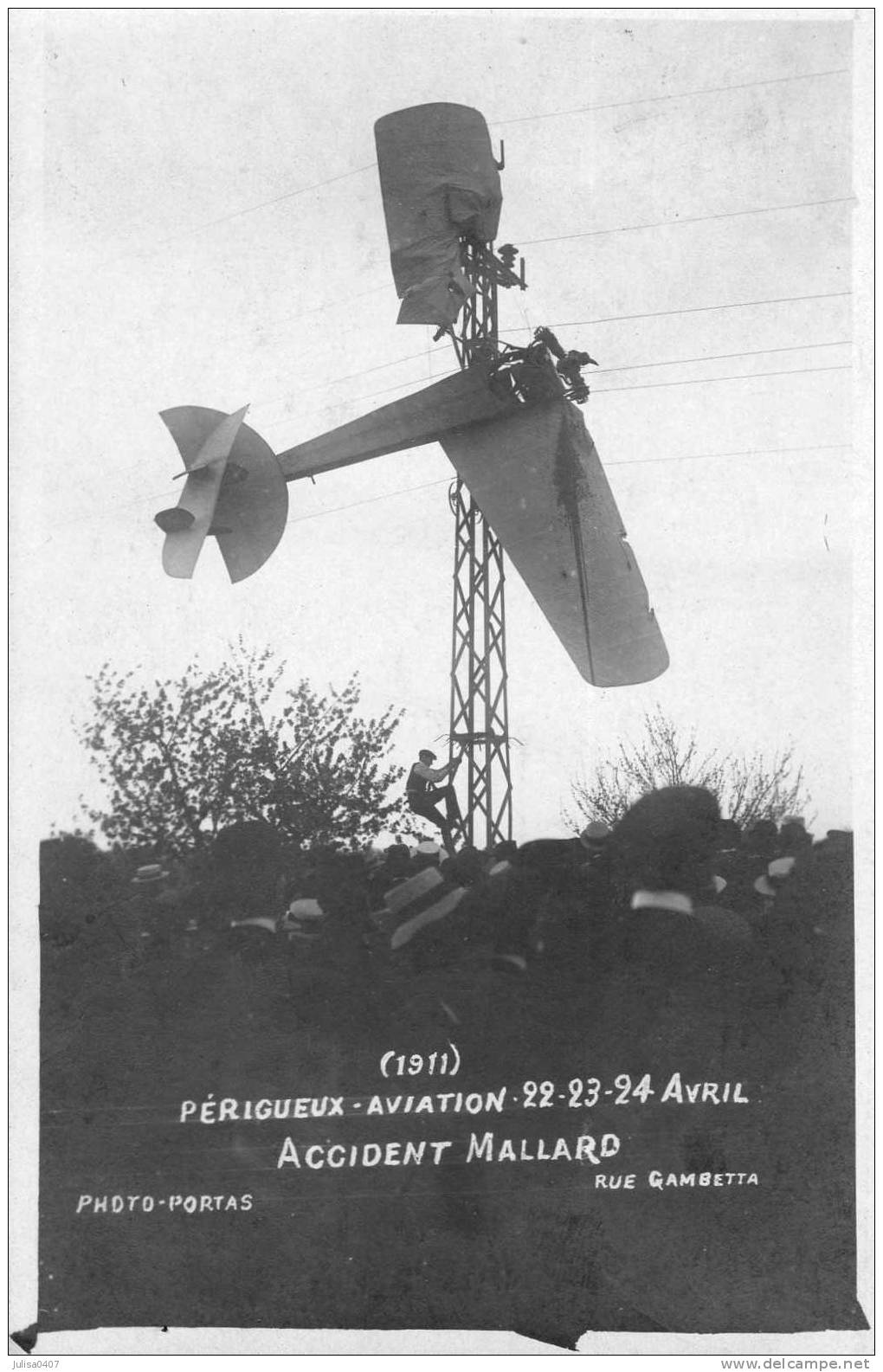 PERIGUEUX (24) aviation meeting carte photo accident d'avion Maillard