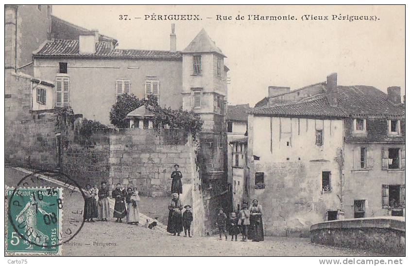 Périgueux 24 - Rue de l'Harmonie - Cachet Périgueux 1908