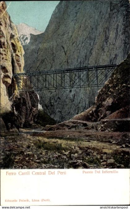 CPA Perú, Ferro Carril Central Del Perú, Puente Del Infiernillo