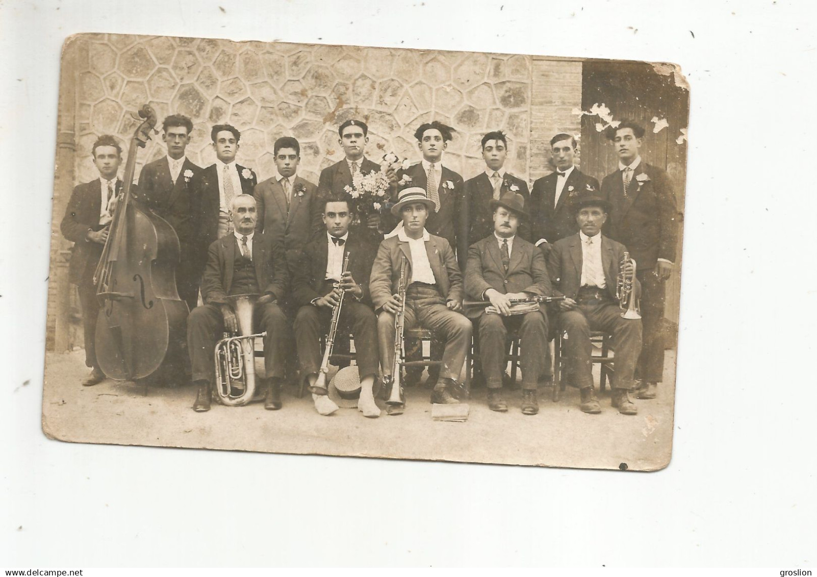 PERPIGNAN (66) ? CARTE PHOTO AVEC MUSICIENS (PHOTO A DURAN PERPIGNAN)