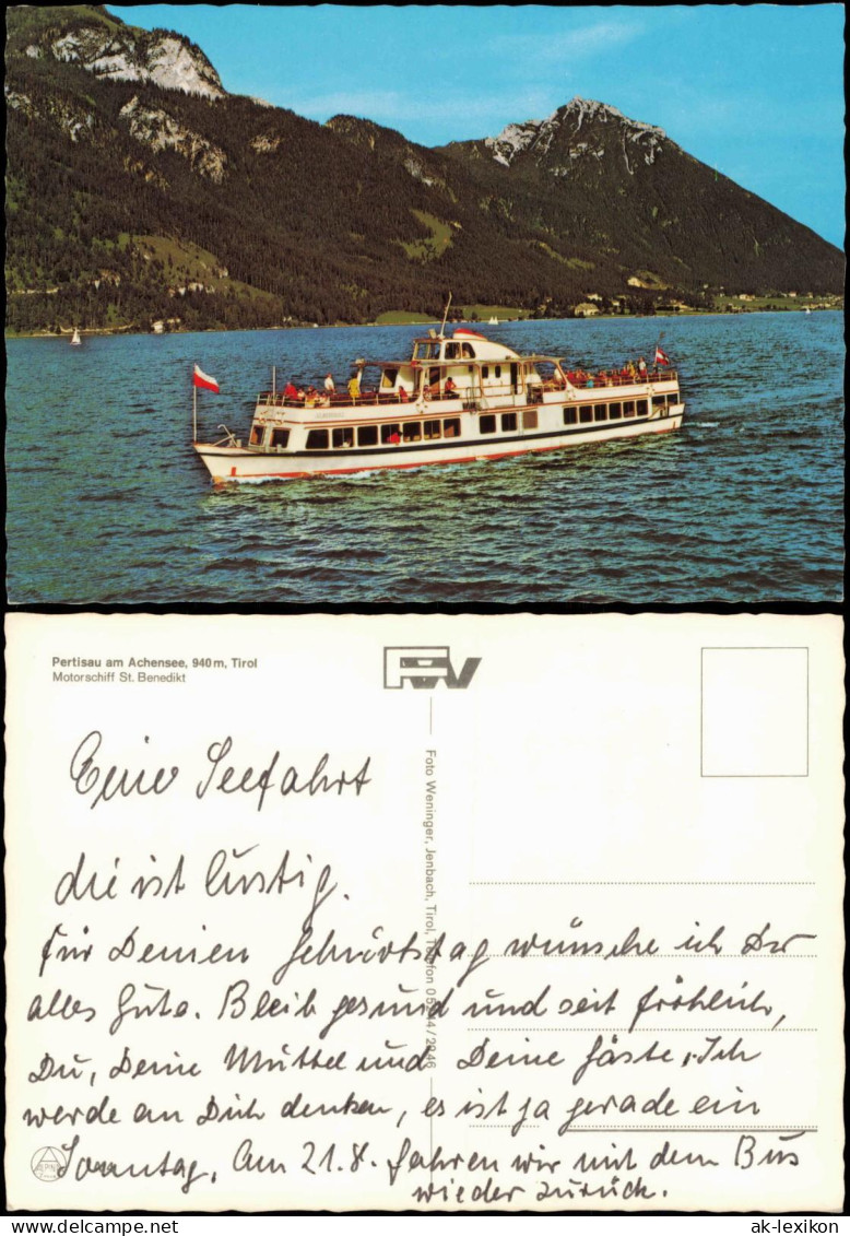 Pertisau-Eben am Achensee Schiff passiert Pertisau am Achensee 1975