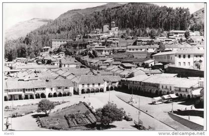 Cuzco Peru, Plaza de Armas on Unused Real Photo Postcard