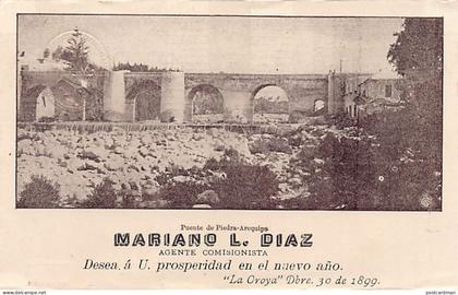 Perú - AREQUIPA - Puente de Piedra - Mariano L. Diaz - Año Nuevo 1900 - Ed. Correos del Peru