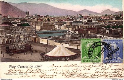 Peru / Lima, Gesamtansicht mit Zirkuszelt und Riesenrad (!!!), 1901