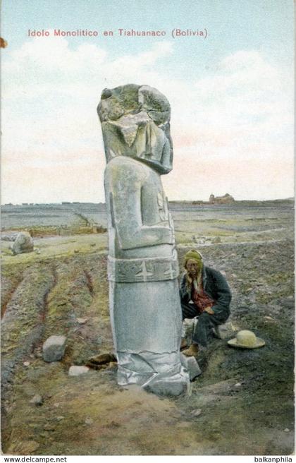 Peru Monolithic Idol in Tiahuanaco 1919