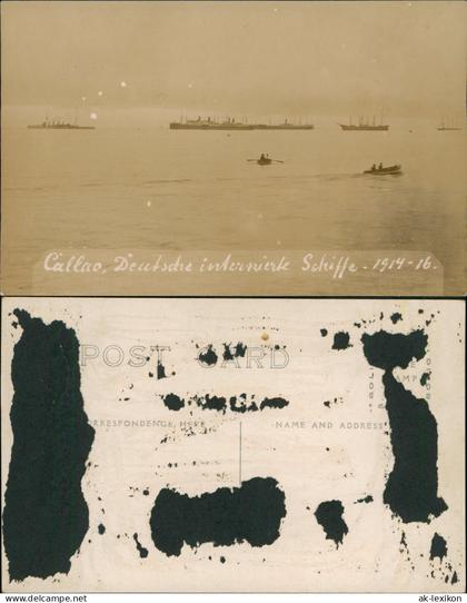 Postcard Callao Peru Deutsche Internierte Schiffe Dampfer 1916