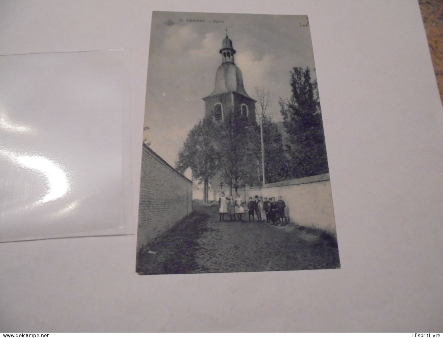 PERWEZ L' Eglise Animée Groupe d'Enfants Carte Postale