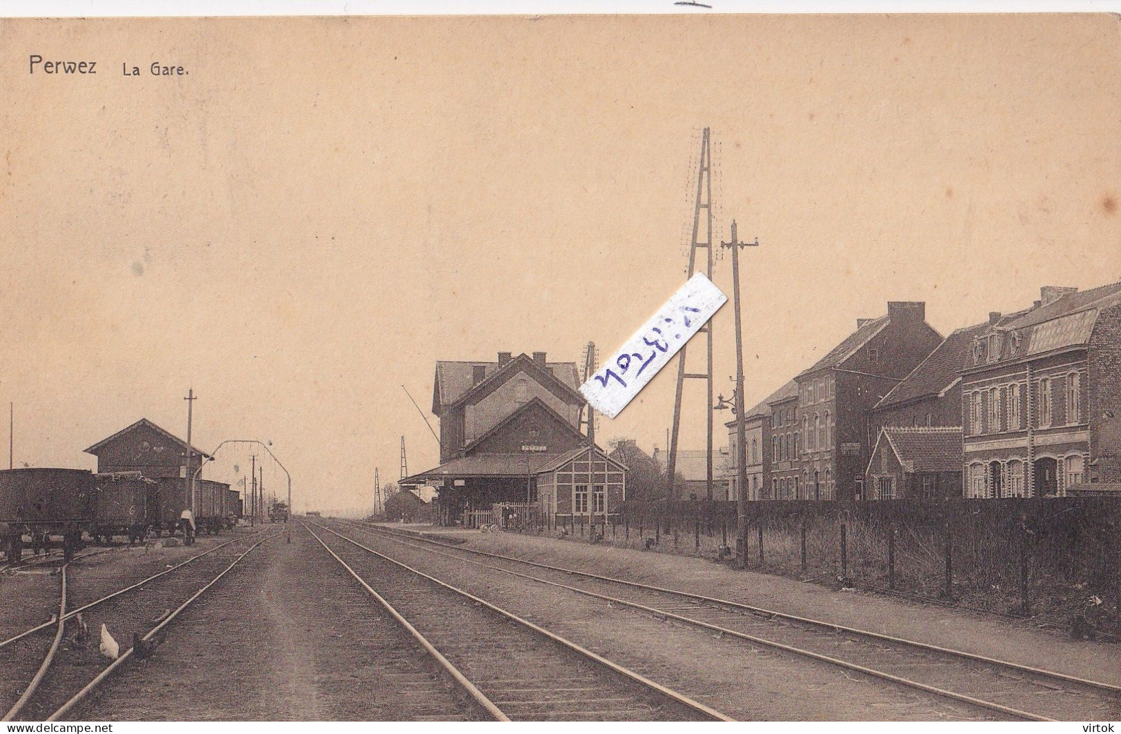 Perwez : La Gare   ( ecrit avec timbre )