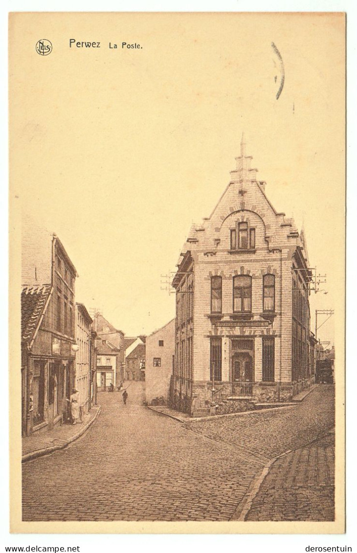 Perwez / La poste. / Nels / Editeur : Librairie-Imprimerie Jacobs Gelinne [rue Saint Roch les postes batiment de des]