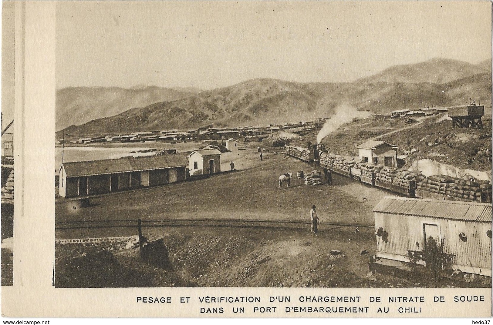 Pesage et vérification d'un chargement de nitrate de soude dans un port d'embarquement au Chili