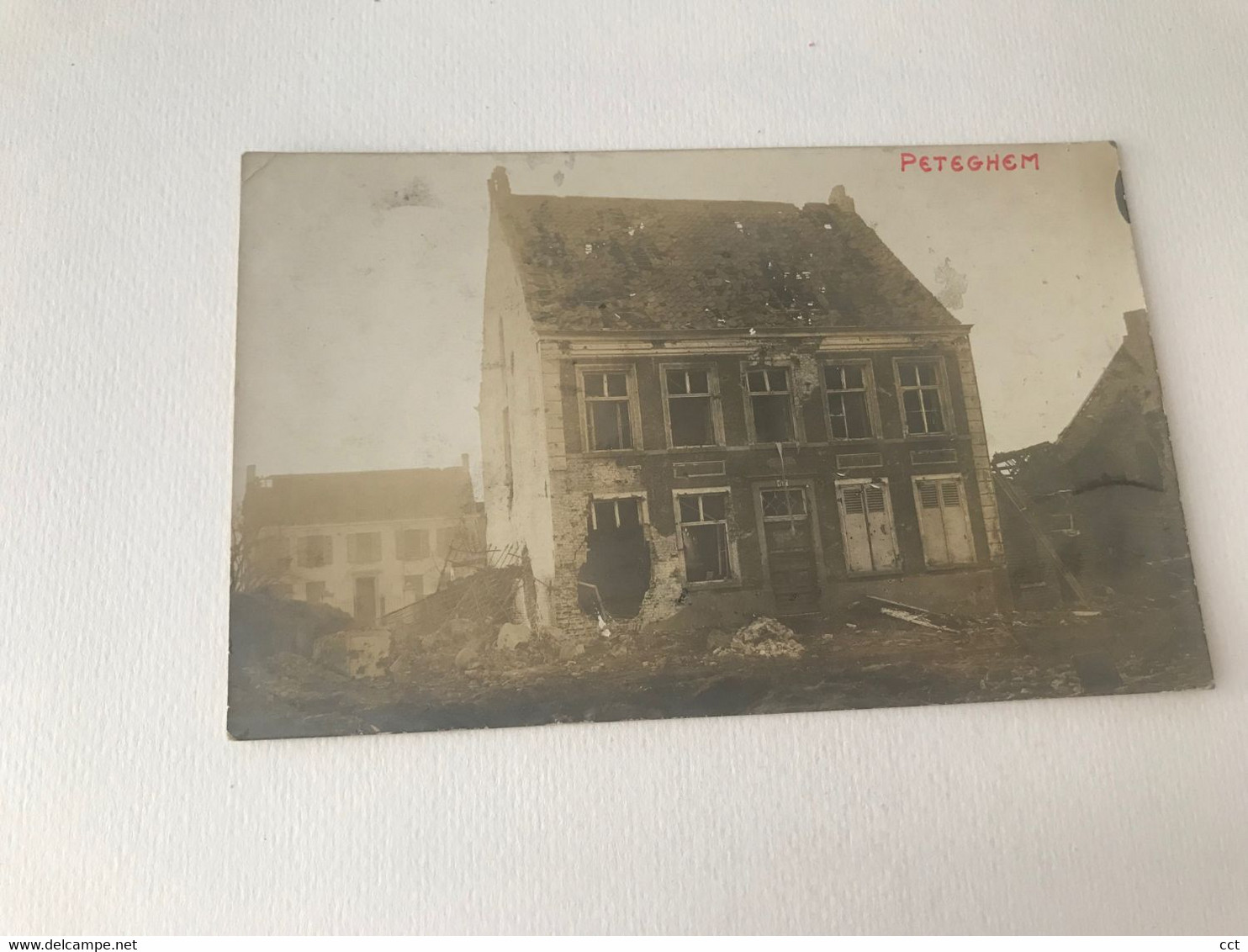 Peteghem  Wortegem-Petegem    FOTOKAART  Vernielingen in het centrum tijdens eerste wereldoorlog