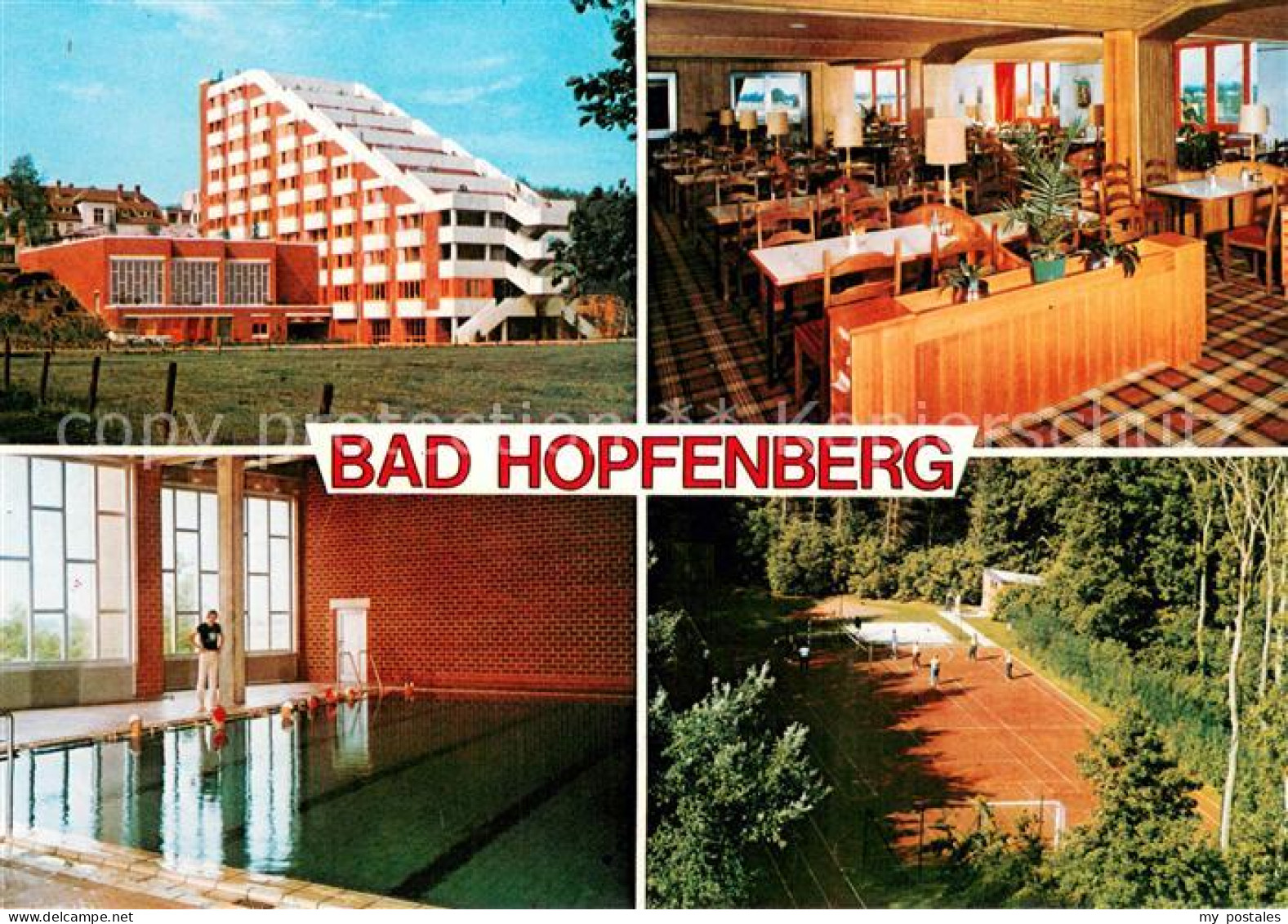 Petershagen Weser Kurklinik Bad Hopfenberg Hallenbad Speisesaal Sportplatz