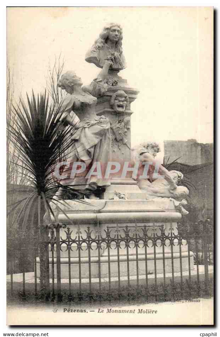 Pezenas CPA Le monument Moliere