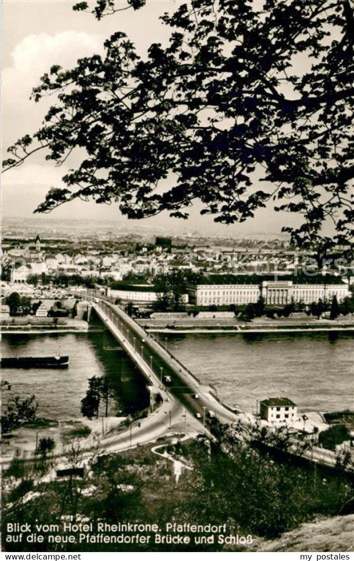Pfaffendorf Koblenz Blick vom Hotel Rheinkrone auf die neue Pfaffendorfer Brueck