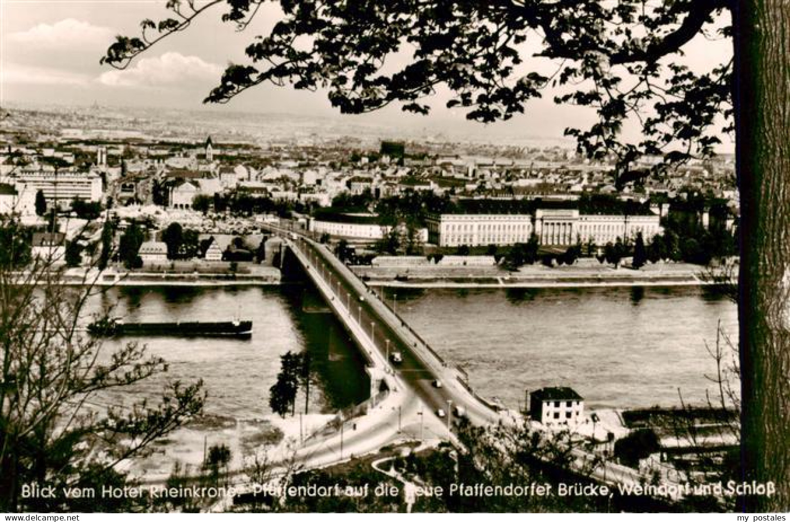 Pfaffendorf Koblenz Blick vom Hotel Rheinkrone auf die neue Pfaffendorfer Brueck