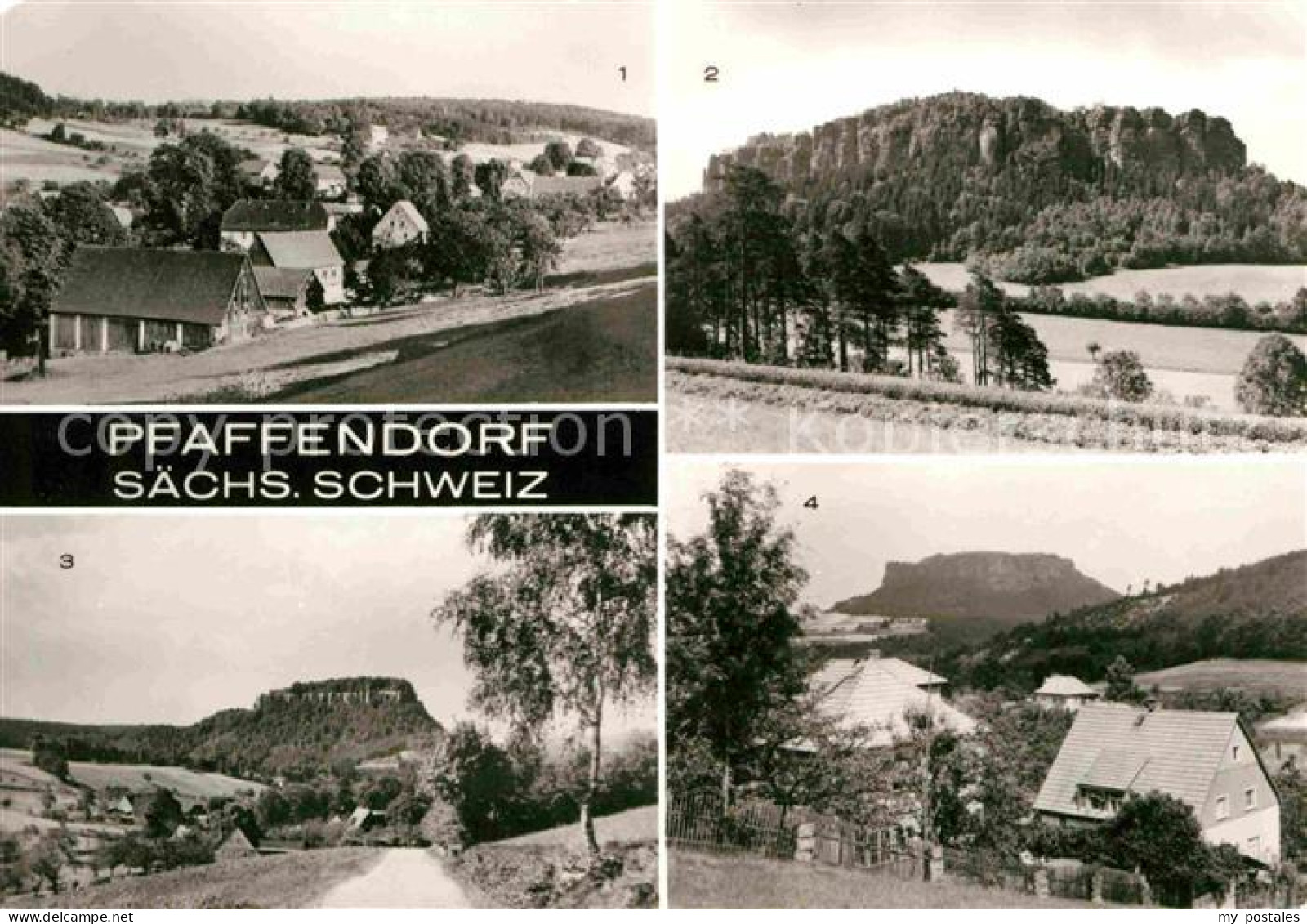 Pfaffendorf Koenigstein Teilansicht Der Pfaffenstein Koenigstein Lilienstein