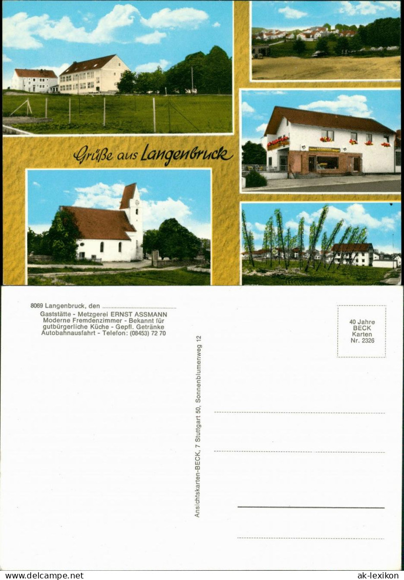 Pfaffenhofen (Ilm) Umlandansicht LANGENBRUCK ua. Metzgerei E. Assmann,  1970