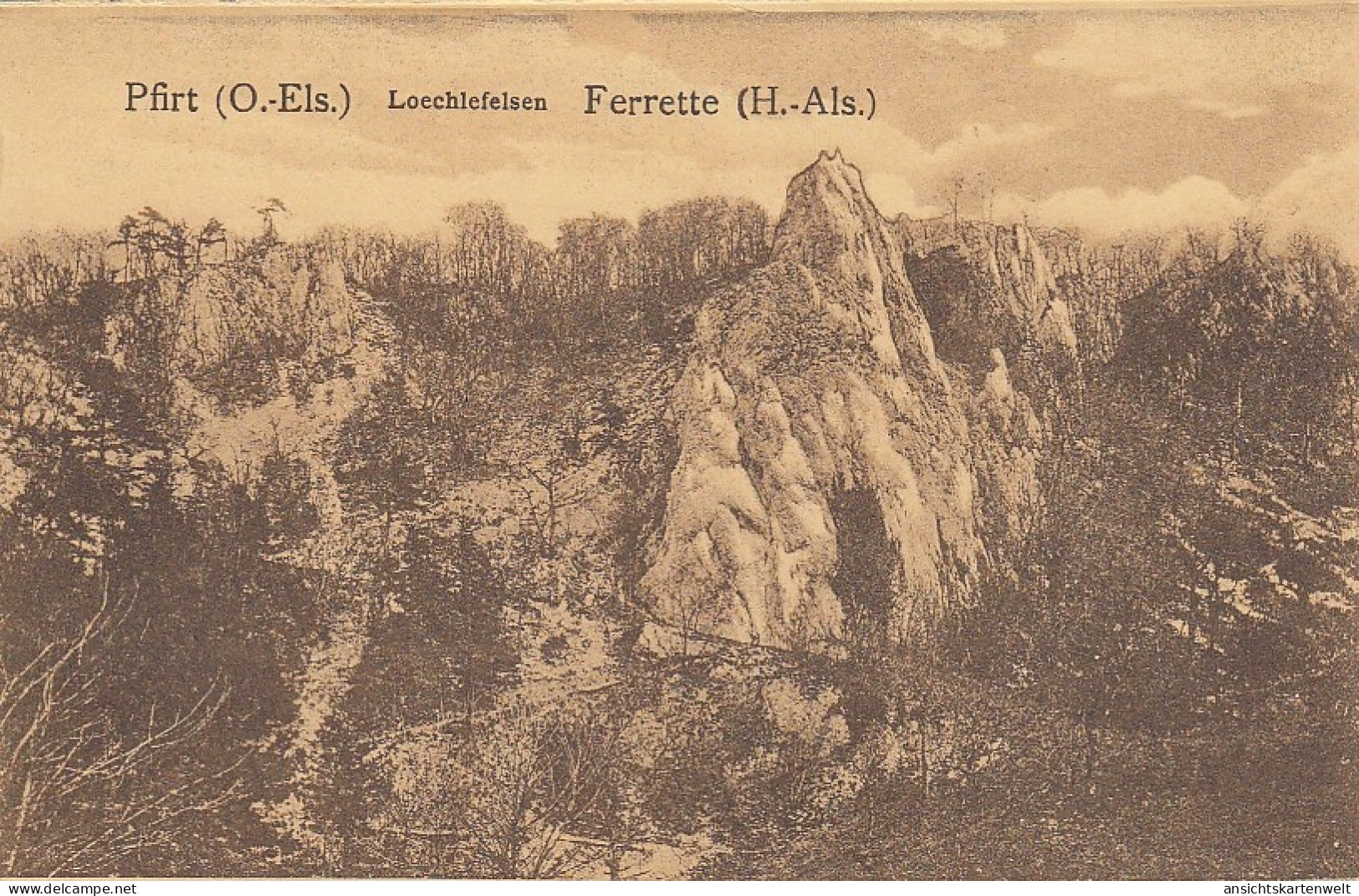 Pfirt(O.-Els.) Loechlefelsen, Ferrette (H.-Als.) feldpgl1915 #E2610