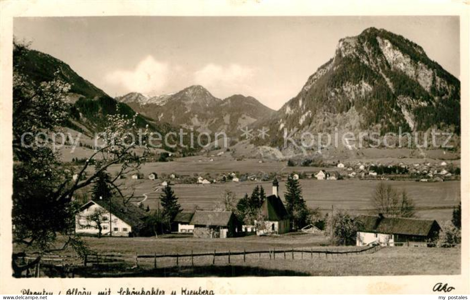 Pfronten Ostallgaeu Bayern Blick von Meilingen nach Pfronten Oesch und Dorf Allg