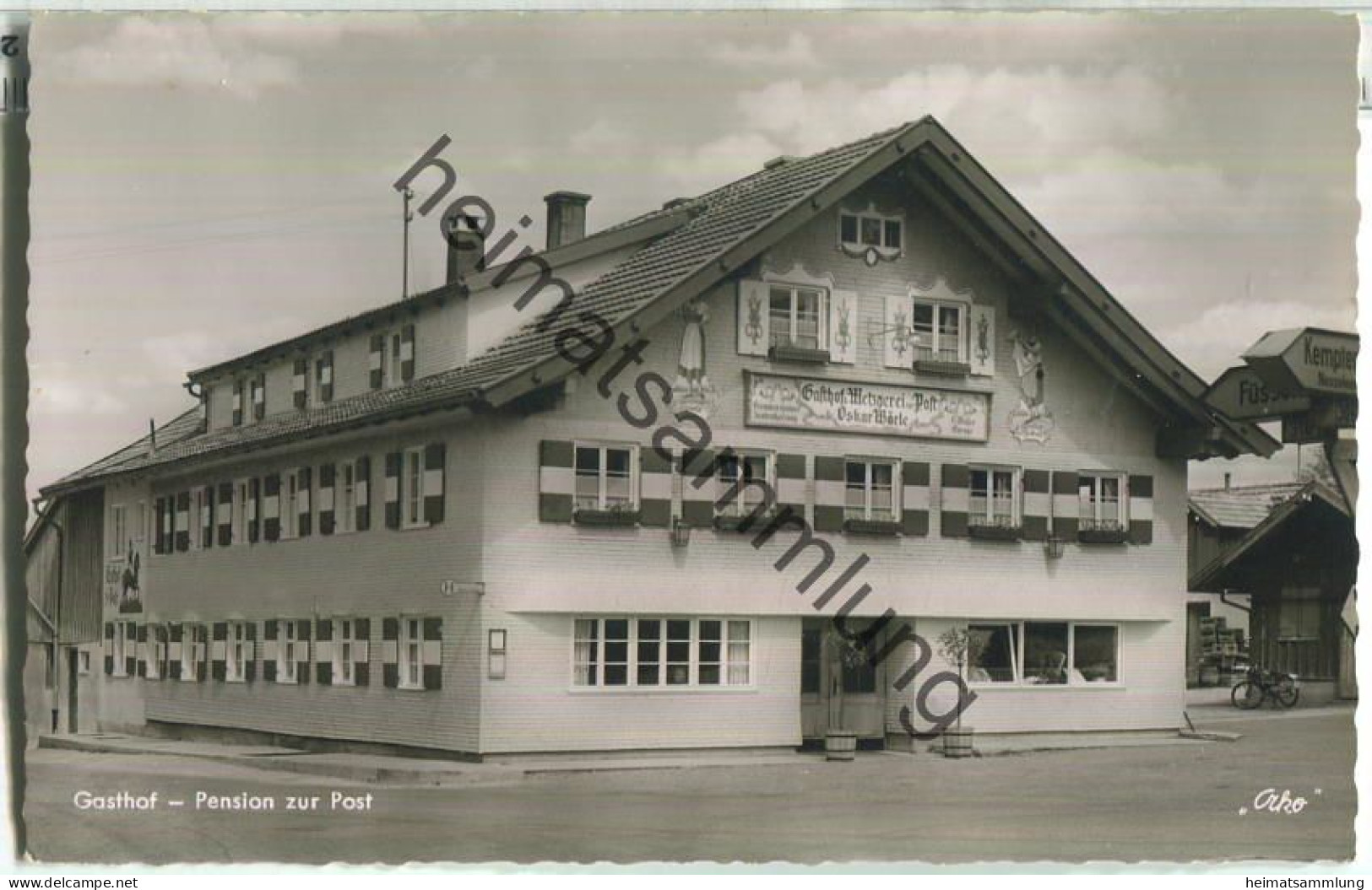 Pfronten-Weissbach - Gasthof zur Post - Besitzer Oskar Wörle - Foto-Ansichtskarte - Verlag Foto-Kohlbauer Pfronten