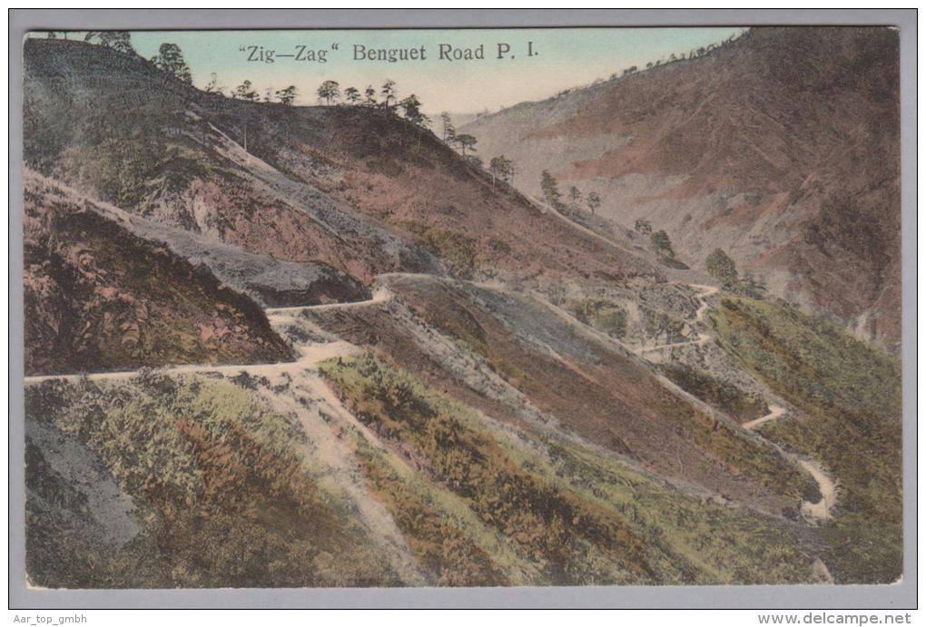 Philippinen Benguet Road 1912-12-05 Degio AK nach Singapore