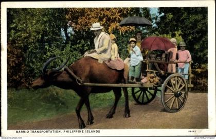CPA Philippinen Philippine Islands, Barrio Transportation, Karren