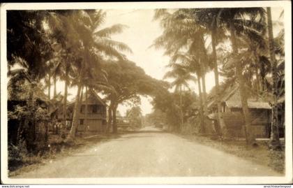 Photo CPA Iloilo Philippinen, Straßenpartie, Palmen