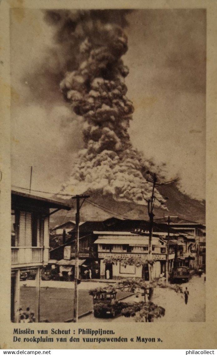 Philippines - Luzon // Missien van Scheut - Erupting Vulcan Mayon 19??