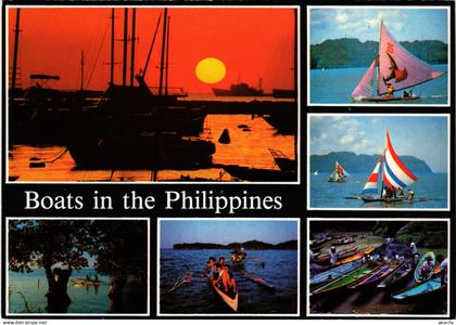 PC PHILIPPINES, BOATS IN THE PHILIPPINES, Modern Postcard (b60368)