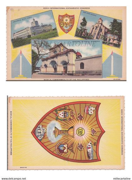 PHILIPPINES - Manila, XXXIII Eucharistic Congress, 2 Postcards