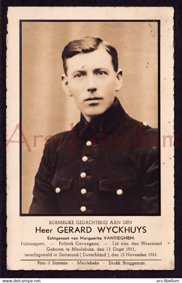 Photo card / foto / Verzet / Gerard Wyckhuys / weerstand / politiek gevangene / Meulebeke / Dortmund / 1943 / 2 scans
