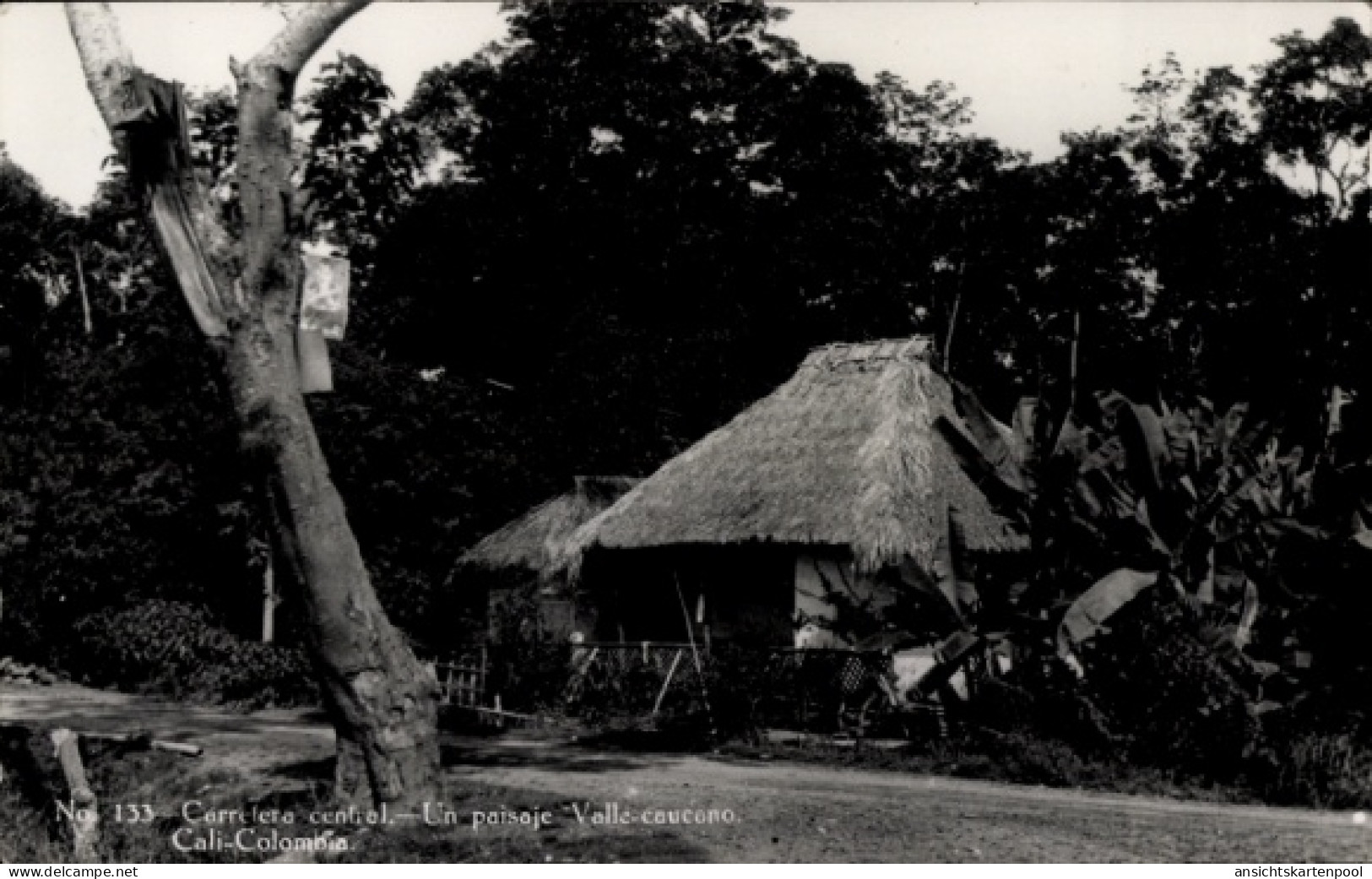 Photo CPA Cali Colombia Kolumbien, Reetdachhütte