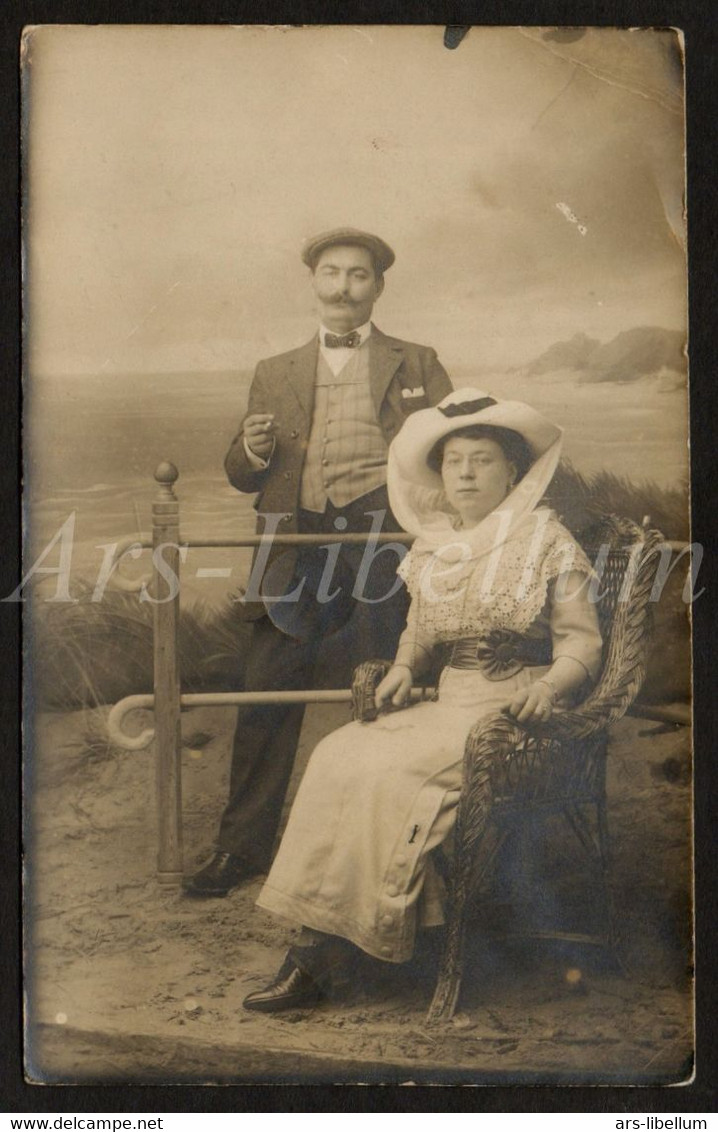 Photo CPA / homme / femme / woman / men / vrouw / man / 1912 / Houtart / Laureys / Blankenberghe / Heyst s/mer