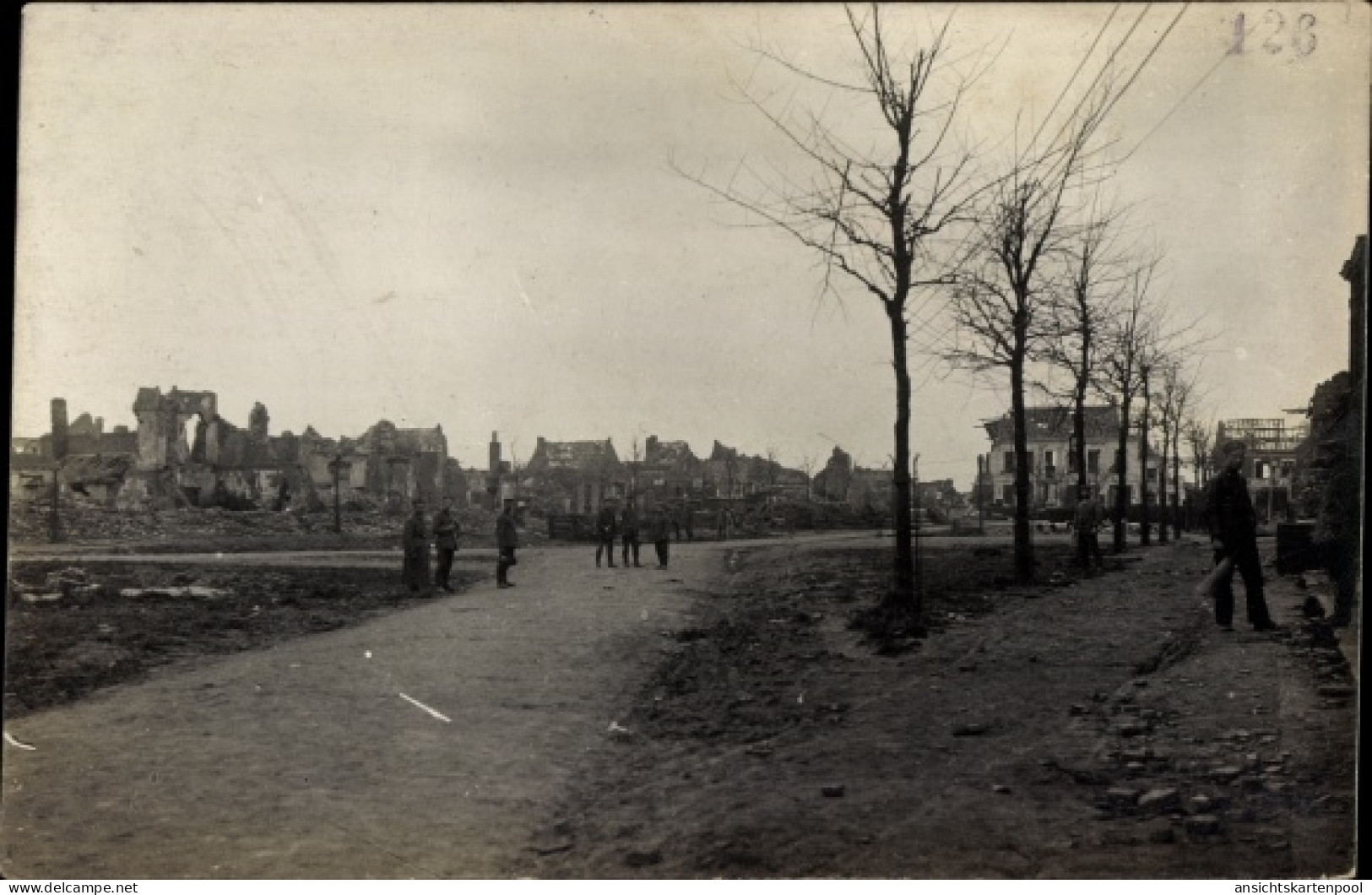 Photo CPA Messines Mesen Westflandern, Kriegszerstörung I. WK