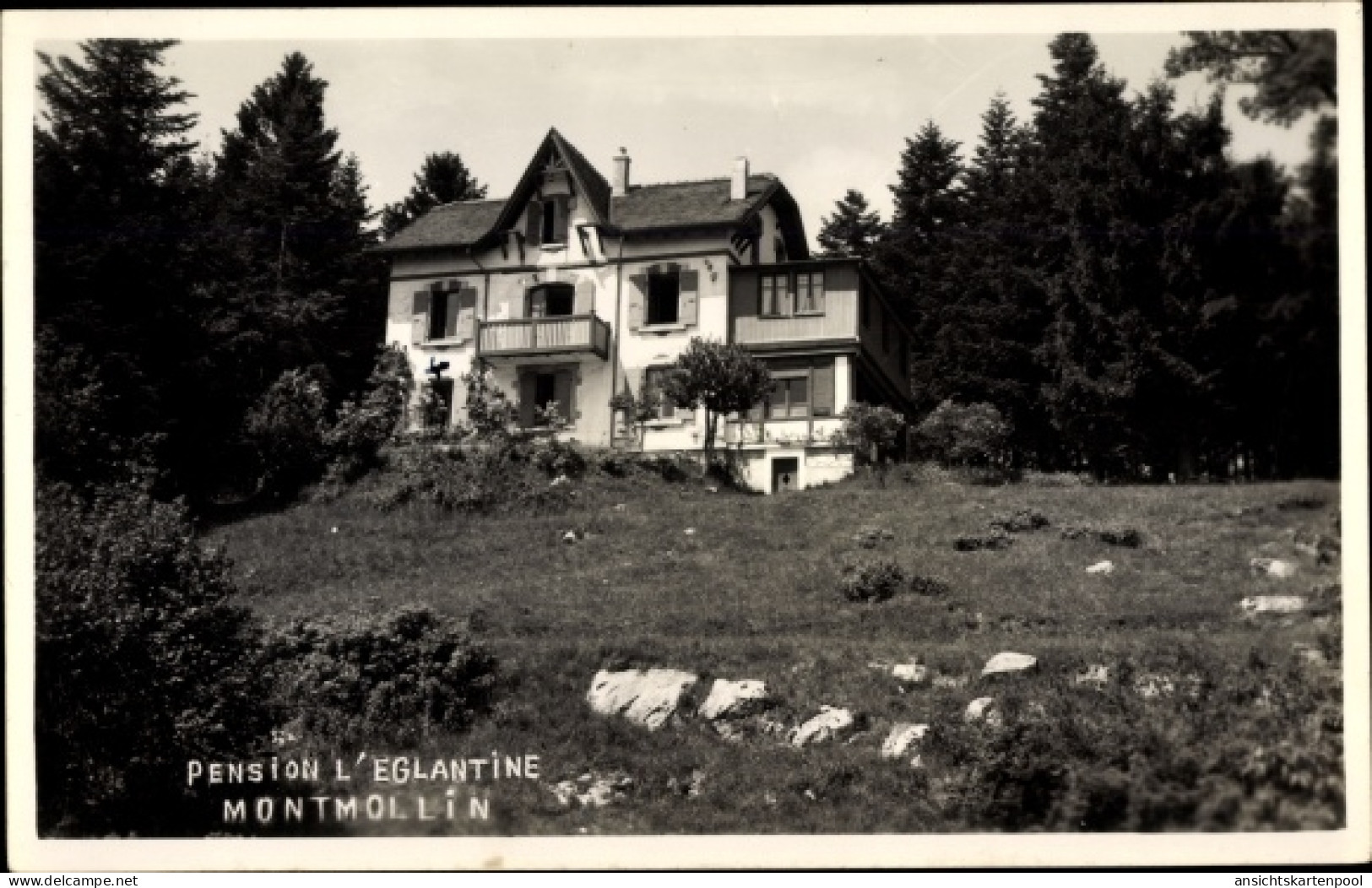 Photo CPA Montmollin Kanton Neuenburg, Pension L'Eglantine