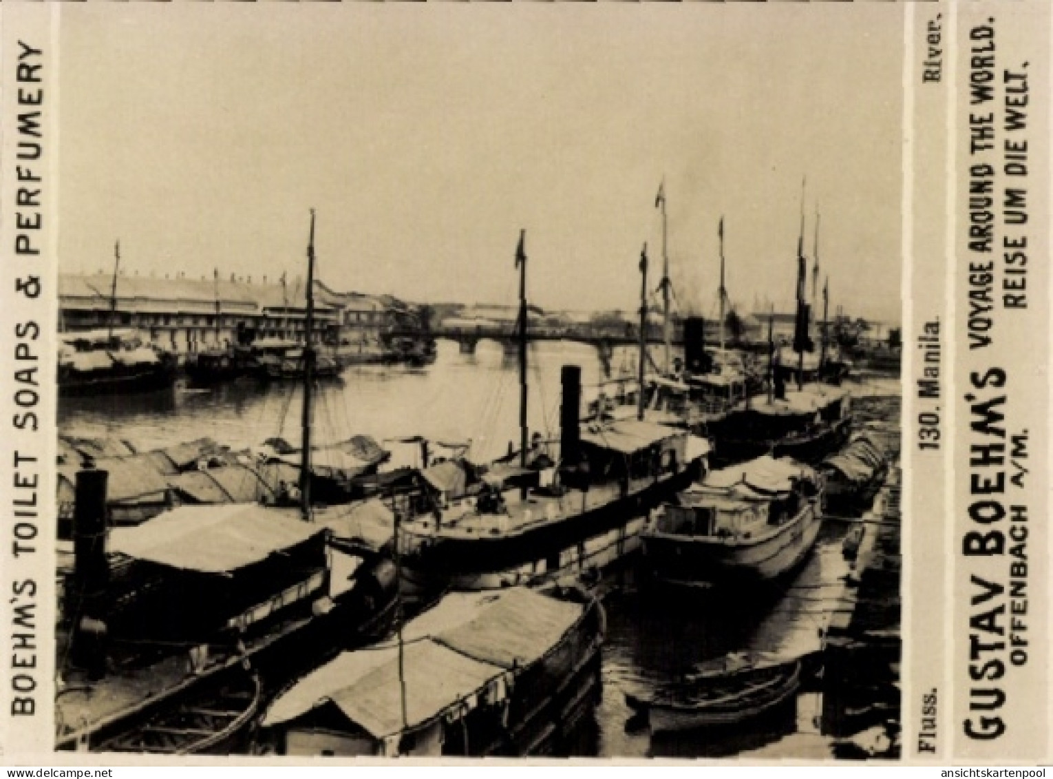 Photo Manila Philippinen, Gustav Boehm's Reise um die Welt, Reklame Boehm's Toilet Soaps