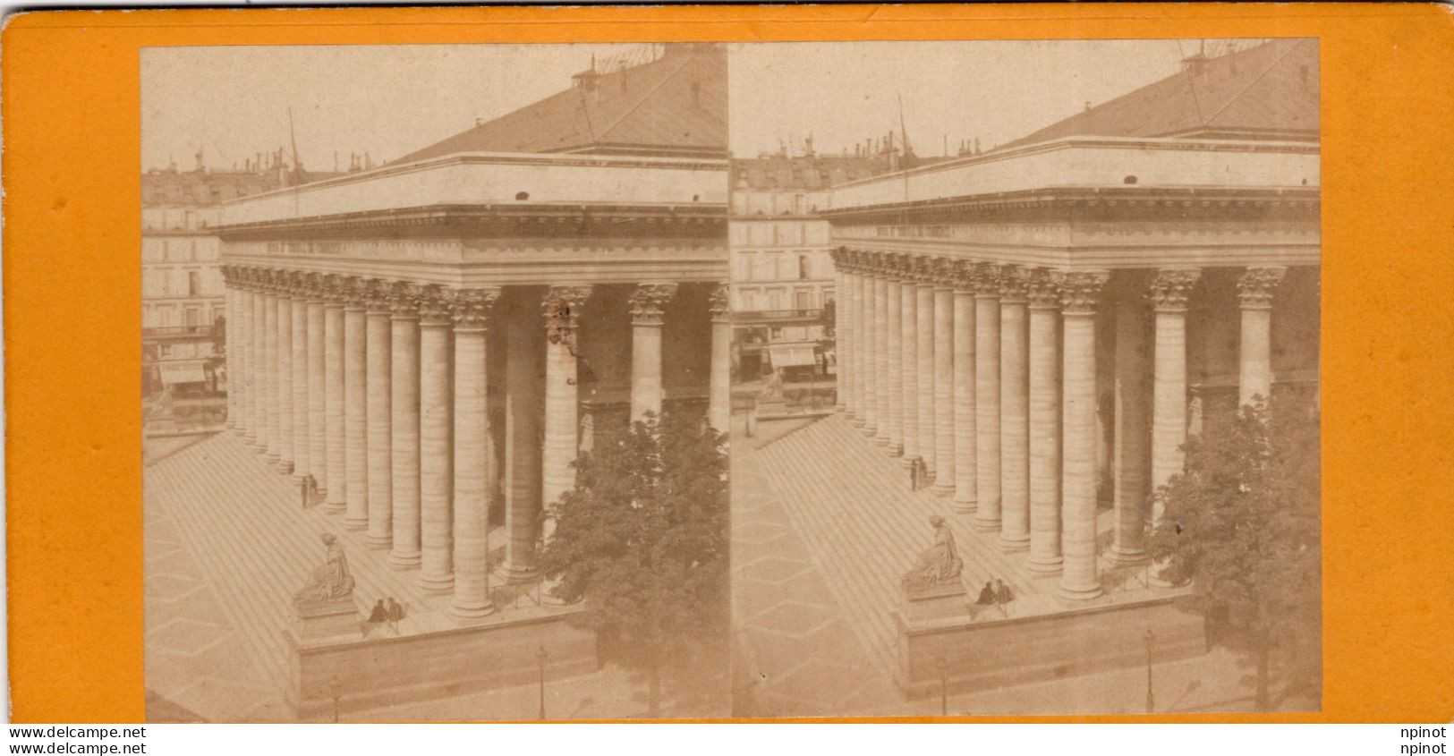 PHOTO  - PARIS - photo stéréoscopique de la  madeleine