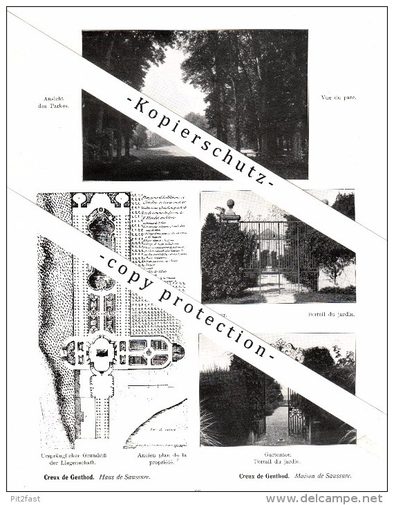 Photographien / Ansichten , 1912 , Creux de Genthod , Prospekt , Architektur , Fotos !!!