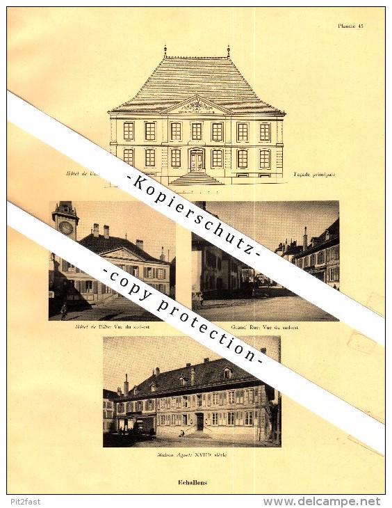Photographien / Ansichten , 1933 , Echallens , Gros-de-Vaud , Prospekt , Architektur , Fotos !!!