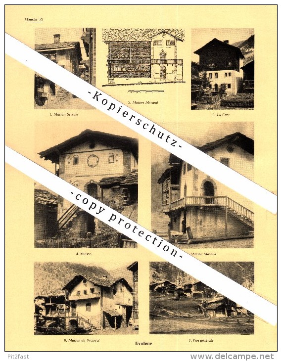 Photographien / Ansichten , 1935 , Evolène , Vex , Les Mayens-de-Sion , Prospekt , Architektur , Fotos !!!