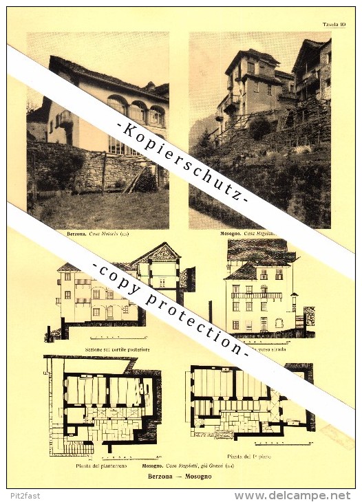 Photographien / Ansichten , 1936 , Mosogno , Berzona , Onsernone , Prospekt , Architektur , Fotos !!!