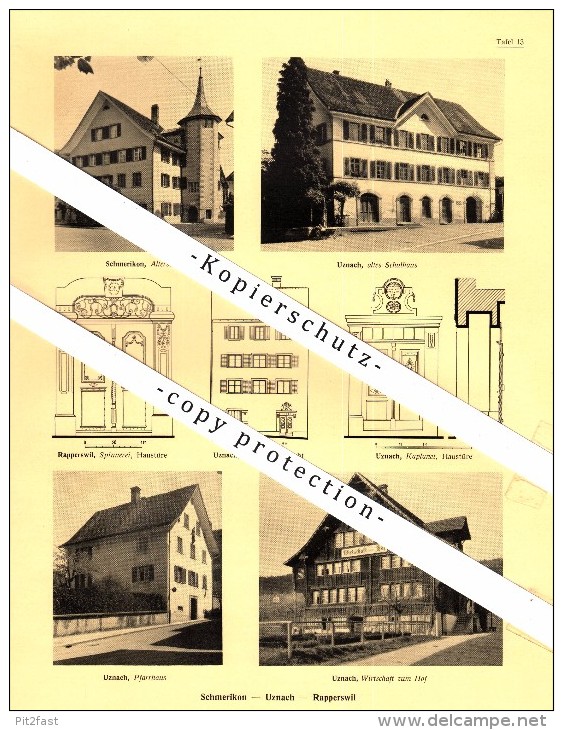 Photographien / Ansichten , 1937 , Schmerikon , Uznach , Rapperswil , Weesen , Kaltbrunn  Prospekt , Fotos , Architektur